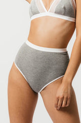 High Waist Bamboo Thong Underwear Mary Young XS Gray 