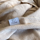 Hilana: Upcycled Cotton Big Sur Sustainable Hand-loomed Cotton Blanket - Beige BLANKET THROW Hilana: Upcycled Cotton 