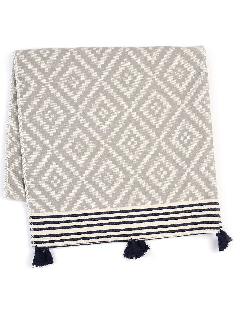 Hilana: Upcycled Cotton Merida Gray Turkish Towel / Blanket TOWEL Hilana: Upcycled Cotton 