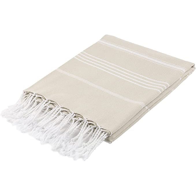 Hilana: Upcycled Cotton Pure Series Sustainable Turkish Towel Beige TOWEL Hilana: Upcycled Cotton 