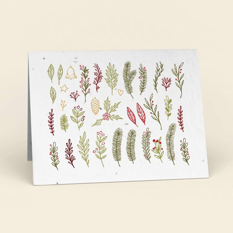 Holiday Leaves Plantable Cards - 10 Pack Greeting Cards Cute Root 