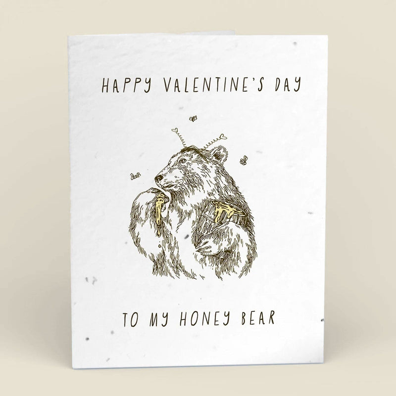 Honey Bear Plantable Cards - 10-Pack Greeting Cards Cute Root 