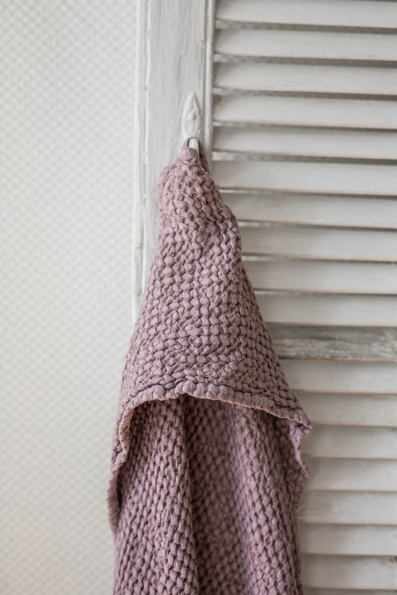 Hooded Baby Linen Towel Towels AmourLinen Rosy Brown 