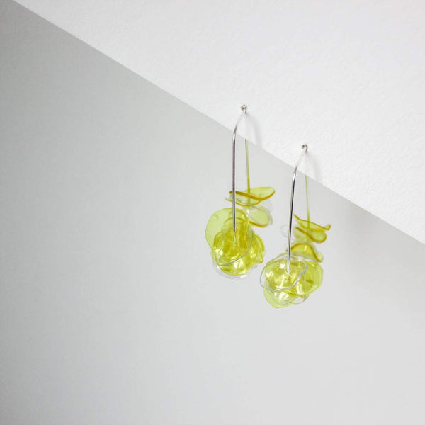 Illuminating Upcycled Drop Earrings - Yellow Hoop Earrings Giulia Letzi + META Jewelry 