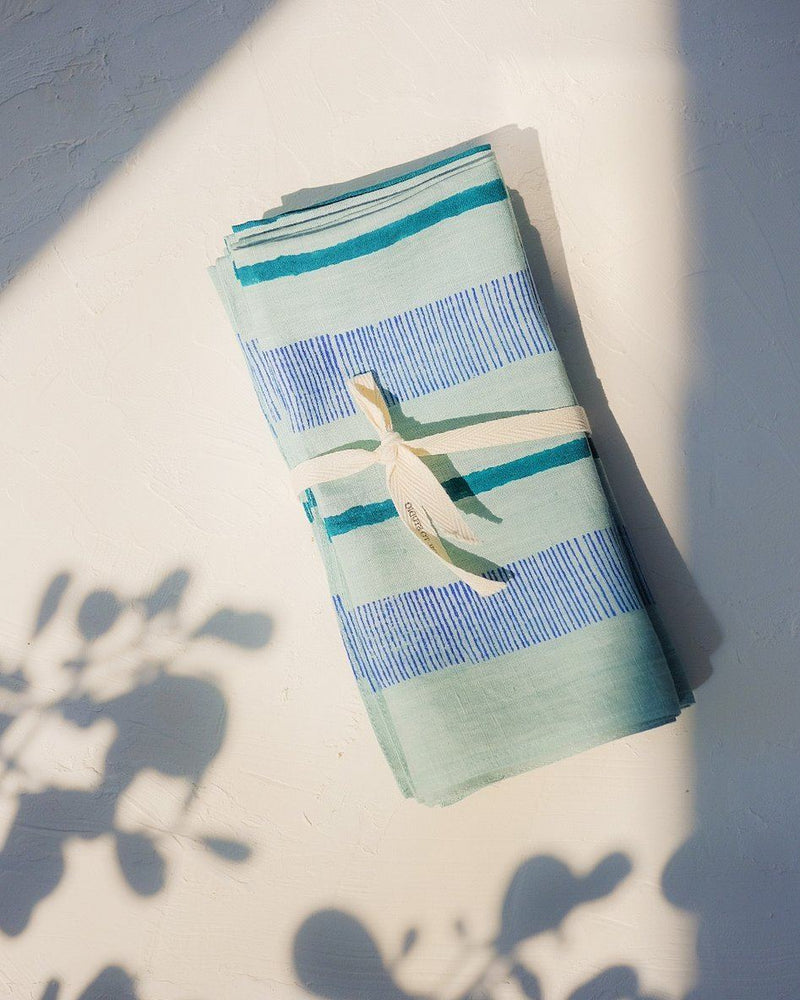 Indu Linen Napkin Set - Tiffany Blue Table Linens Soil to Studio 