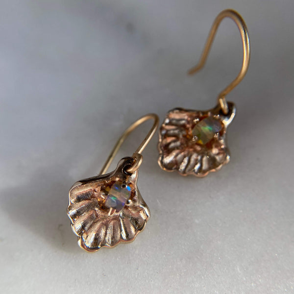 Iron Oxide Opal Seashell Earrings Earrings Iron Oxide 