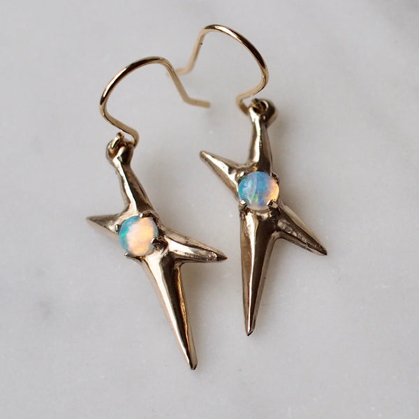 Iron Oxide Spark Earrings - Natural Opals Earrings Iron Oxide 