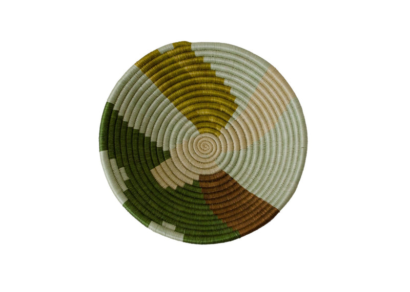 KAZI 10" Medium Abstract Olive Round Basket Fruit Baskets KAZI 