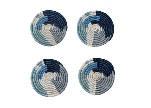 KAZI Abstract Blue Coasters, Set of 4 Coasters KAZI 