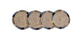 KAZI Color Blocked Ring Raffia Coasters, Set of 4 Coasters KAZI 