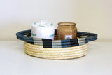 Kazi Opal Gray Color Blocked Oval Basket Home Decor KAZI 