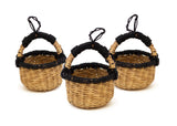KAZI Petite Black Bolga Basket Ornaments, Set of 3 Ornaments KAZI 