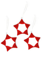 KAZI Red Beaded Star Ornament Ornaments KAZI 