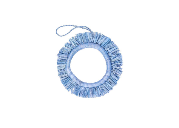 KAZI Soft Blue Fringed Hoop Ornament Ornaments KAZI 