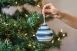 KAZI Soft Blue + Navy Bulb Ornament Ornaments KAZI 