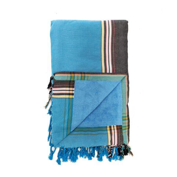 Kenyan Beach Towel Towels Swahili Coast Design Bright Blue 