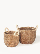 Korissa Savar Basket with White Handle (Set of 2) SHOP Korissa 