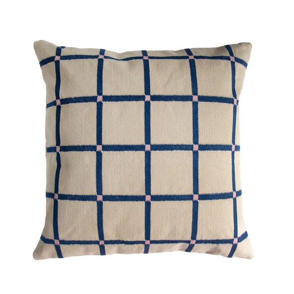 Large Grid Reversible Throw Pillow Cover Throw Pillows Leah Singh 