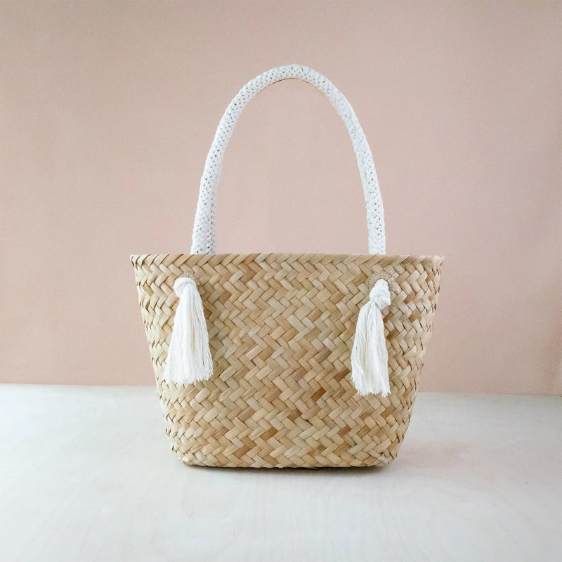 Large Straw Tote Bag with Braided Handles Handbags LIKHÂ Oat 