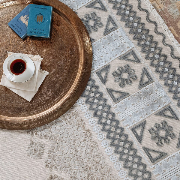Lattice Hand-knotted Wool Carpet Rug Kiliim 