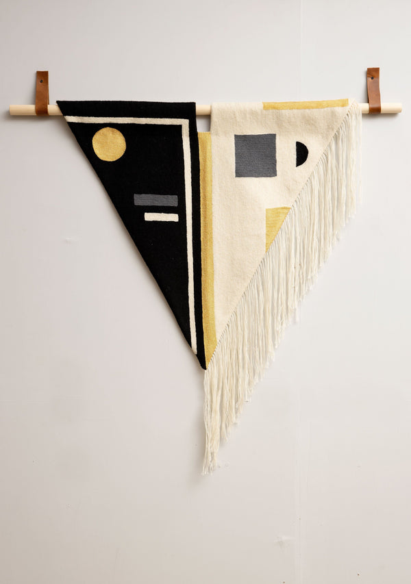 Leah Singh BLACK+WHITE FRINGE TAPESTRY Tapestry Leah Singh 