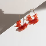 Leona Upcycled Drop Earrings Earrings Giulia Letzi + META Jewelry Coral Red Sterling Silver Wire 