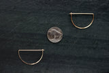 L.Greenwalt Jewelry Geometric Gold Hoop Earrings, Crescent, L.Greenwalt Jewelry, Loop Jewelry, Geometric, Threader, Gold, Organic Shape, Contemporary, Gold Fill Hoop Earrings L.Greenwalt Jewelry 