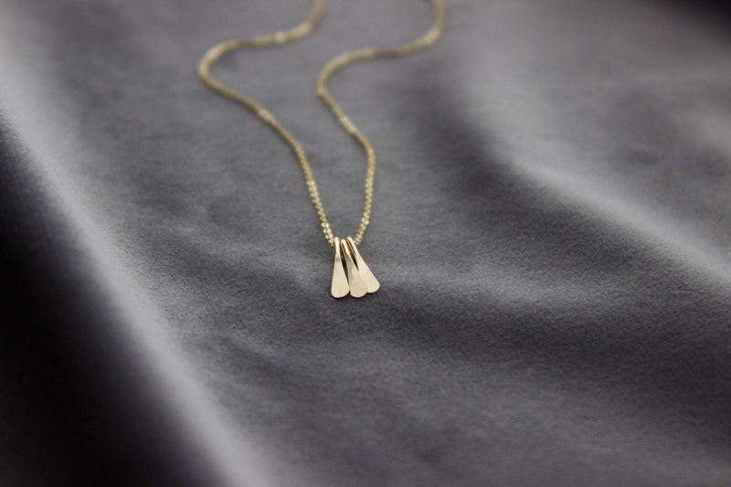 L.Greenwalt Jewelry minimalist layering necklace, delicate, everyday jewelry, geometric, dainty, crescent, gift, gold, sterling silver, modern layered jewelry Tassel Necklaces L.Greenwalt Jewelry 