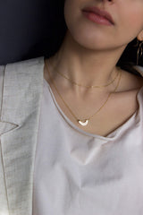 L.Greenwalt Jewelry small layering necklace, dainty, everyday jewelry, minimalist, geometric, delicate, modern, gift, gold, sterling silver, layered jewelry Charm Necklaces L.Greenwalt Jewelry 