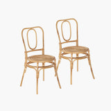 Light Rattan Dining Chair Set Dining Chairs Mojo Boutique 