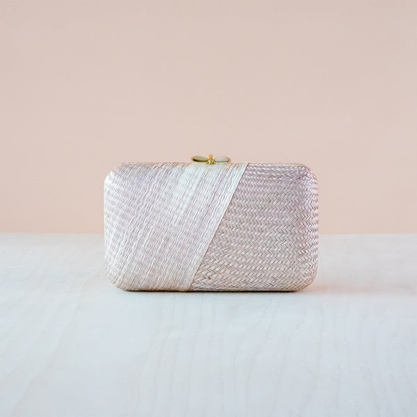 LIKHÂ Dusty Rose Kimono Clutch Purse - Handwoven Straw Bag | LIKHA Clutches LIKHÂ 