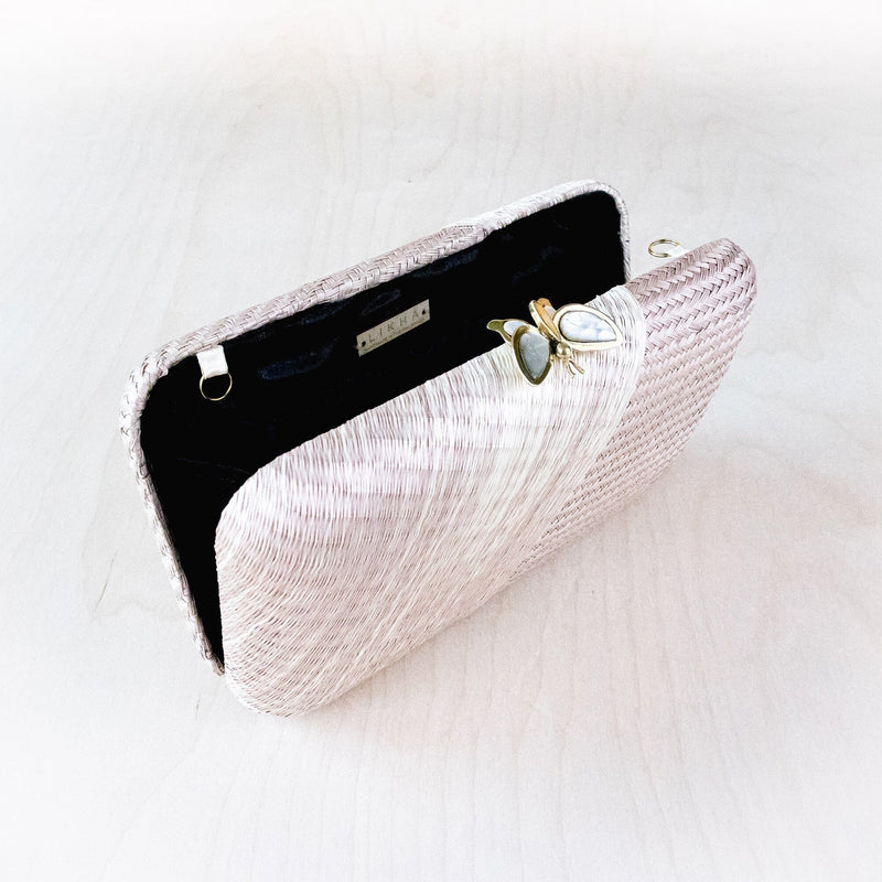 LIKHÂ Dusty Rose Kimono Clutch Purse - Handwoven Straw Bag | LIKHA Clutches LIKHÂ 