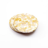 LIKHÂ Golden Yellow Mother of Pearl - Mosaic Coasters | LIKHÂ Coasters LIKHÂ 