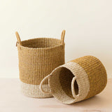 LIKHÂ Mustard Baskets with Handle, set of 2 - Cylinder Baskets | LIKHA LIKHÂ 