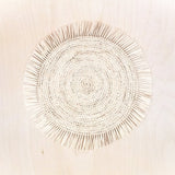 LIKHÂ Natural Raffia Round Placemat with Fringe - Crochet Placemats | LIKHA Placemats LIKHÂ 