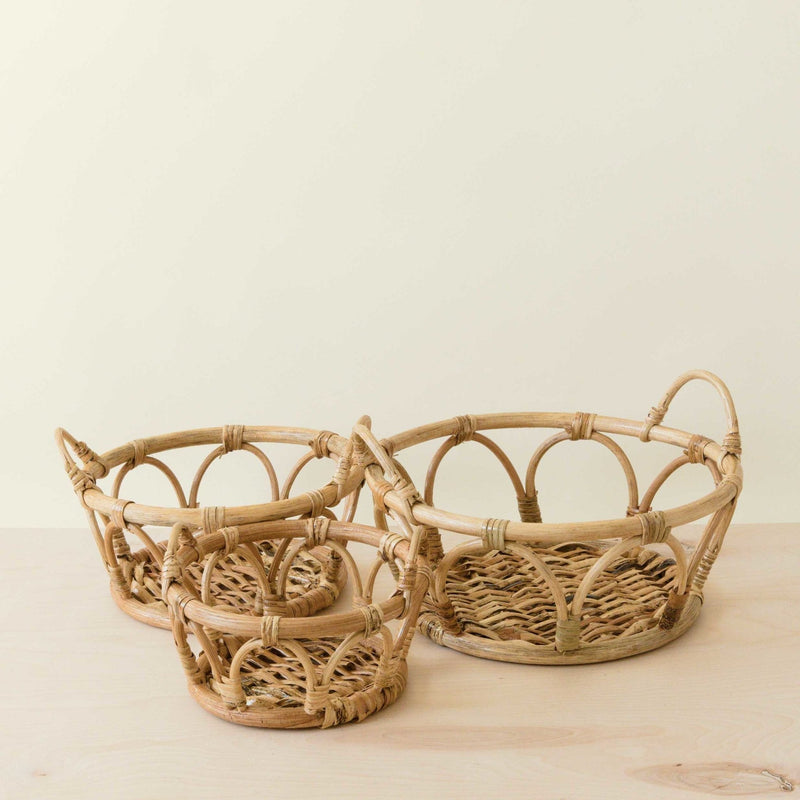 LIKHÂ Rattan Fruit Basket - Wicker Table Basket set of 3 | LIKHA LIKHÂ 