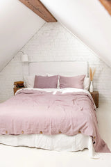 Linen Bedding Set Duvet Covers AmourLinen Full/Double Dusty Rose 