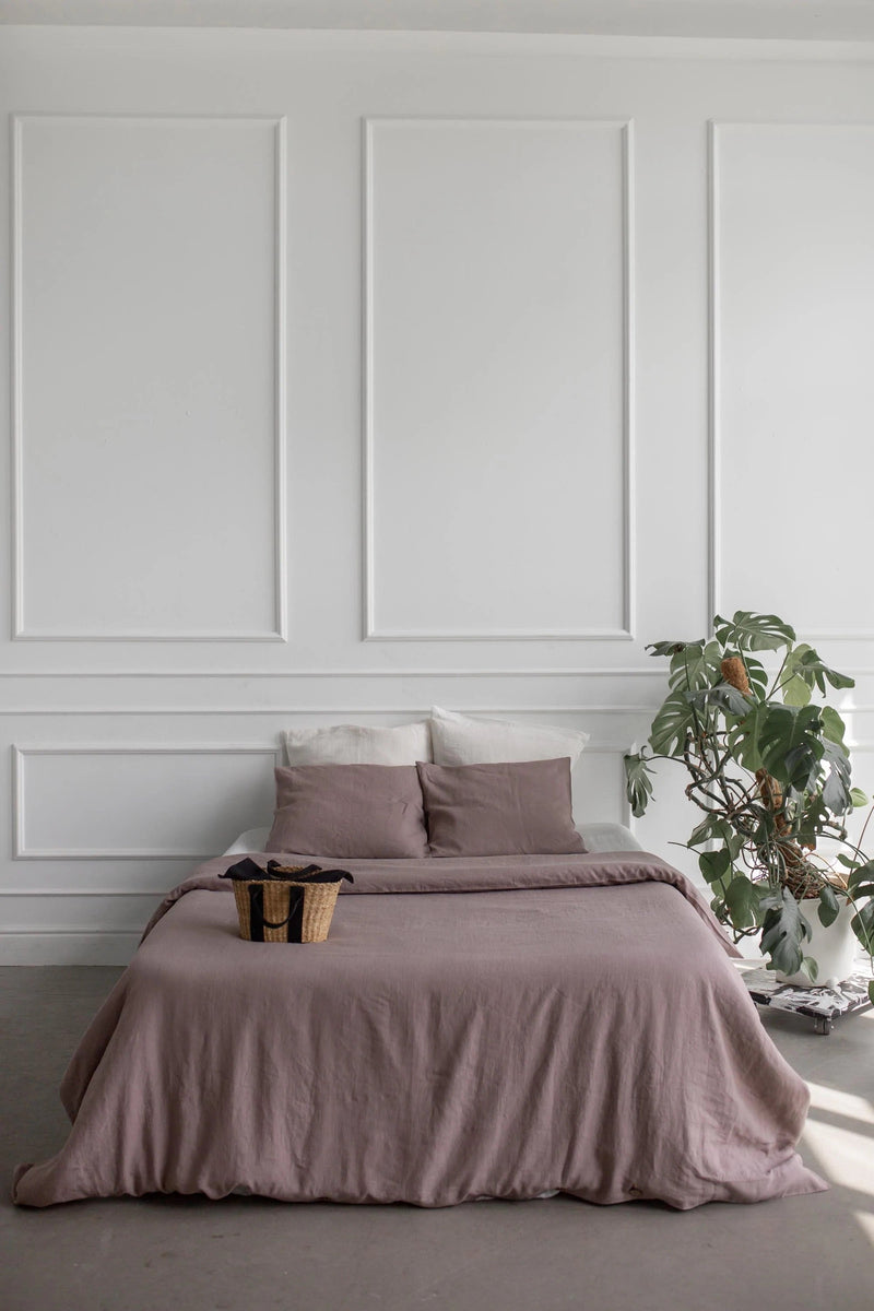 Linen Bedding Set Duvet Covers AmourLinen Full/Double Rosy Brown 