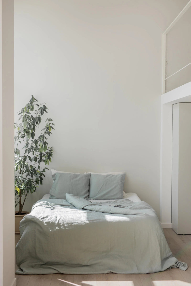 Linen Bedding Set Duvet Covers AmourLinen Full/Double Sage Green 