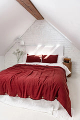 Linen Bedding Set Duvet Covers AmourLinen Full/Double Terracotta 