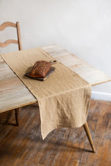 Linen Table Runner Tablecloths + Runners AmourLinen Mustard 16" x 59" 