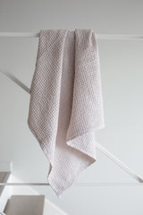 Linen Waffle Towels Towels AmourLinen Bath Towel Cream 