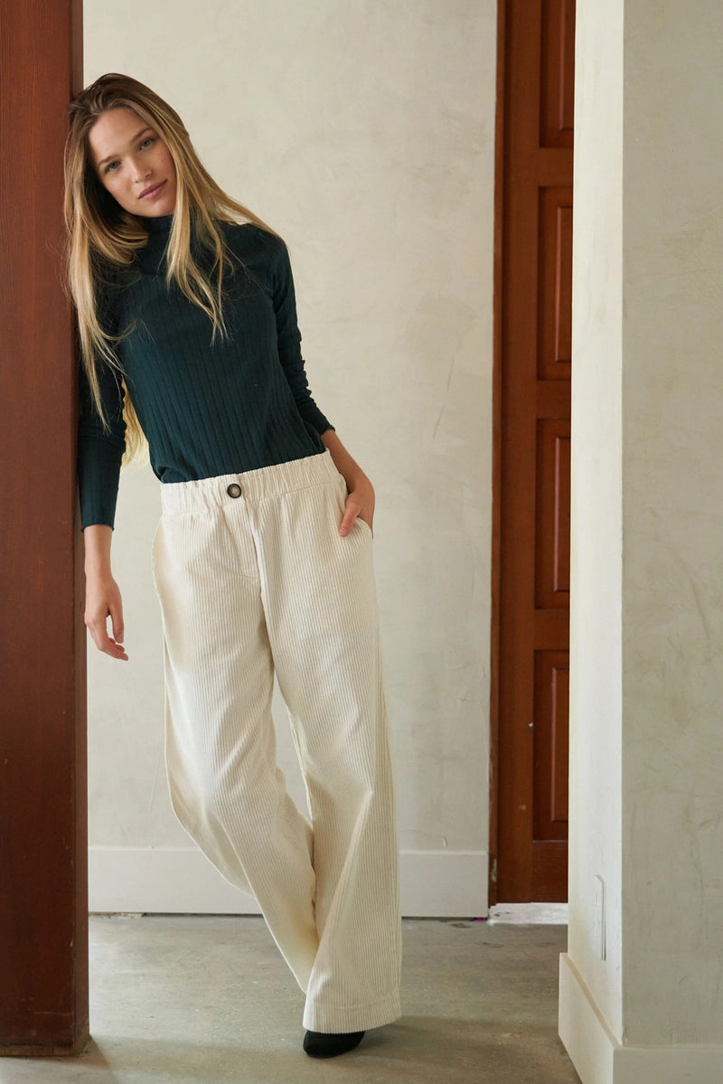 Lucile Upcycled Corduroy Pant Pants + Jeans LA Relaxed XS Ivory 