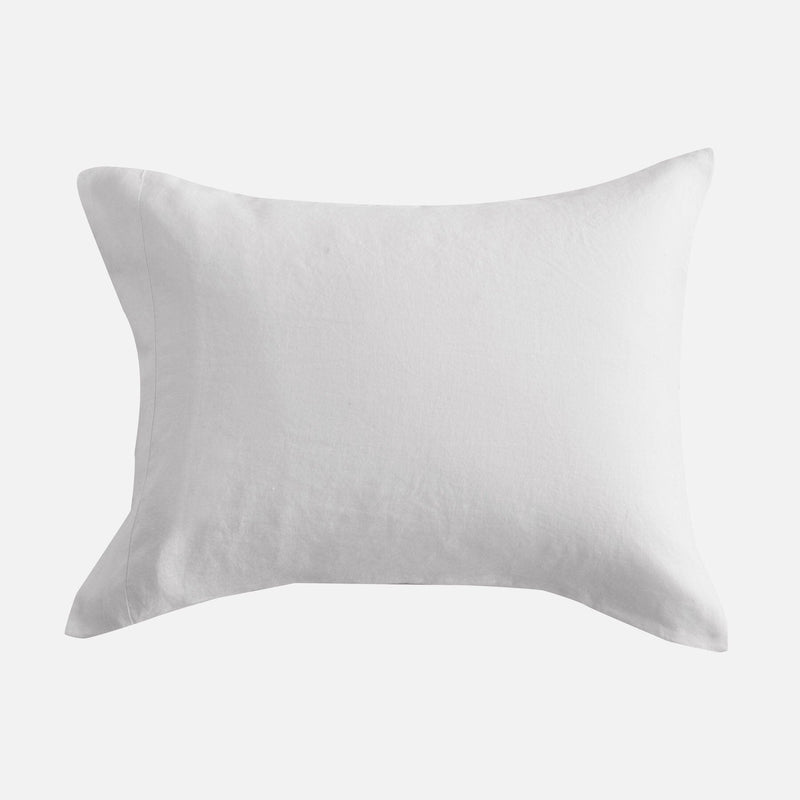 Luxe Weave French Linen Pillowcase Set Pillowcases Sijo Standard Snow 