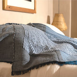 Macaroon Merino Wool Throw Blanket - Sky Throw Blankets Studio Variously 