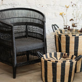 Malawi Cane Chair - Black Chairs Mbare 