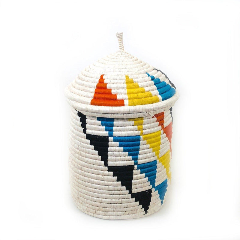 Mbare Inyabu Medium Basket - Colorful Triangles Home Decor Mbare 
