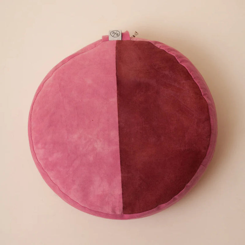 Meditation Cushion - Cotton Handle Yoga + Meditation Sound as Color Strawberry Half Moon 