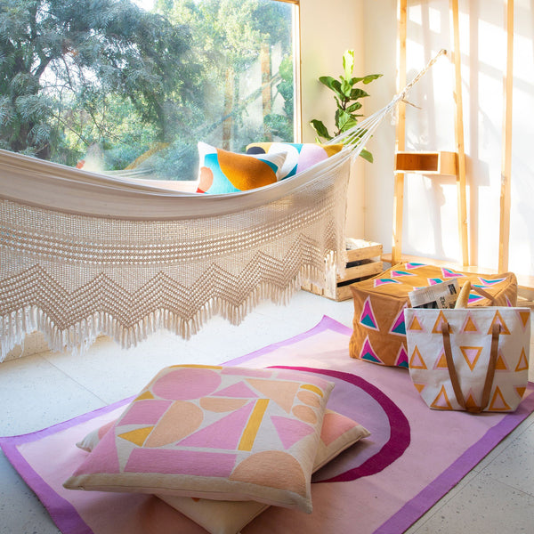 Melanie Wool Floor Pillow Cover - Pink + Blush Home Decor Leah Singh 