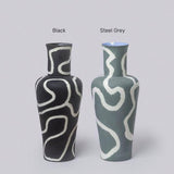 Memphis Large Lover Porcelain Vase Decor Middle Kingdom Steel Gray 